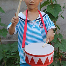 Load image into Gallery viewer, FREAHAP R Kids Drum Wood Toy Drum Set with Carry Strap Stick Children&#39;s Day Gift for Kids Toddlers Red Fang 8x4in
