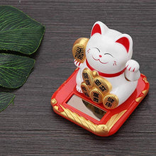 Load image into Gallery viewer, Jectse Waving Lucky Fortune Cat,Mini Happy Solar Powered Adorable Welcoming Cat,eco-Friendly and Energy-Saving,for Home Car Stores, Office Decor (White)
