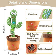 Load image into Gallery viewer, LUKETURE Dancing Cactus, Talking Cactus Toy, Dancing Cactus Toy That Repeats What You Say, Smart Cactus Baby Toy with LED Light (Including Christmas hat and scraf Accessories)
