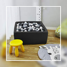 Load image into Gallery viewer, UHAPPYEE Square Foam Ball Pit for Toddler, 90x90x30cm Soft Ball Pit Pool with Removable Cover, Indoor Memory Sponge Ball Playpen Without Balls - Black
