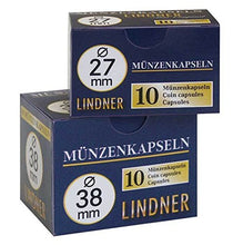 Load image into Gallery viewer, 10 x Lindner Coin Capsules Caps Coincapsules for Coins 22.5 mm
