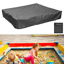 Load image into Gallery viewer, Sandbox Cover Square with Drawstring, Oxford Cloth Sandbox Canopy Waterproof Sandpit Pool Cover Anti UV Sandbox Protection Cover for Sandpit Toys Swimming Pool and Furniture (Black, 59 x 59inch)
