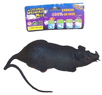 4 Bulk LOT Large Black Growing Fake Toy Rat / Mice - Novelty Play Mouse When Put in Water It Starts to Grow up to 600 Percent Bigger