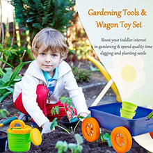 Load image into Gallery viewer, Liberty Imports Garden Wagon &amp; Tools Toy Set for Kids with 8 Gardening Tools, 4 Pots, Water Pail and Spray - Great for Beach &amp; Sand Too!
