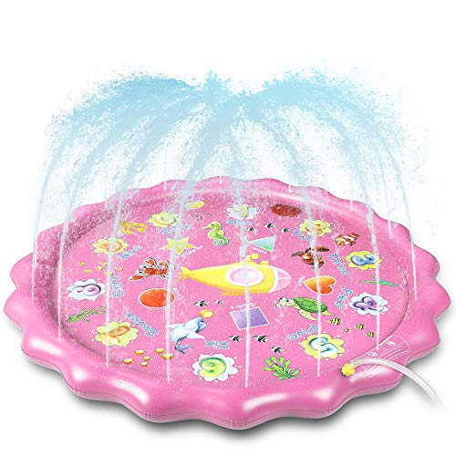 Winique Splash Pad, Sprinkler for Kids, Wading Pool for Toddlers, 68