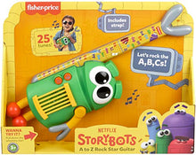 Load image into Gallery viewer, Fisher-Price StoryBots A to Z Rock Star Guitar, pretend musical instrument learning toy that teaches the alphabet for preschool kids ages 3 years &amp; up
