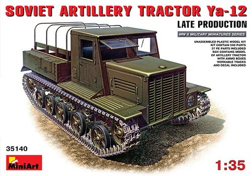 Miniart 1:35 Scale Ya-12 Late Prod Soviet Artillery Tractor Plastic Model Kit