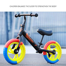 Load image into Gallery viewer, Hongyan Children&#39;s Balance Bikes 12 Inch Colorful Wheel Without Foot Pedal Train Baby from Standing to Running Bike 2-6 Years Old Toddler Sport Bicycle (Color : Black)
