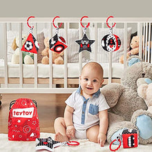 Load image into Gallery viewer, teytoy High Contrast Baby Stroller Toy, Black and White Infant Pattern Toys with Rattle, Easy Clip Hanging Toys, Stroller Crib Carseat Toy, Newborn Baby Toys for 0 3 6 9 12 Month
