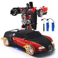 Trimnpy RC TransformRobot Toy Remote Control Car for Kid, Hobby Deformation Vehicles, 360 Speed Drifting with One Button Transformation 1:18 Scale, 6-18 Year Old Boys & Girls Birthday Gifts (Red)