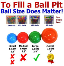 Load image into Gallery viewer, Lot of 500 Multi-Colors ( Random-Colors ) Jumbo 3&quot; HD Commercial Grade Ball Pit Balls - Crush-Proof Phthalate Free BPA Free Non-Toxic, Non-Recycled Plastic ( Random Colors, 500 )
