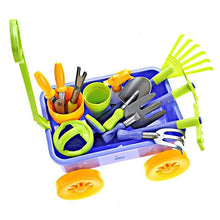 Load image into Gallery viewer, Dimple Garden Wagon &amp; Tools Toy Set Premium 15Piece Gardening Tools &amp; Wagon Toy Set  Sturdy &amp; Durable - Top Yd, Beach, Sand, Garden Toy - Great for Kids &amp; Toddlers (Garden Tool Toy Set)
