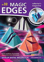 Load image into Gallery viewer, Geometric Solids - Three Pyramids for Math Lesson. Incredible Pyramids Cross-Sections. Magic Edges #32. Polyhedra 3D Paper Model Kit.
