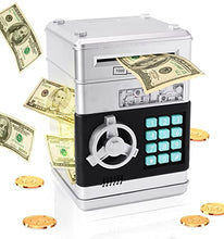 Load image into Gallery viewer, Piggy Bank Cash Coin Can Password Electronic Money Bank Safe Saving Box ATM Bank Safe Locks Smart Voice Prompt Money Piggy Box Great Gift for Any Child (Sliver)
