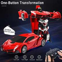 Load image into Gallery viewer, Transform Car Robot, Remote Control Hobby RC Car Toys with Gesture Sensing One-Button Deformation and 360Rotating Drifting Light Music 2.4Ghz 1:14 Scale , Best Gifts for Boys Girls(Red)
