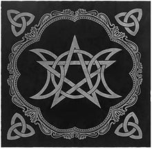 Load image into Gallery viewer, Tarot Tablecloth Triple Moon Pentagram Pagan Altar Tarot Cloth Flannel
