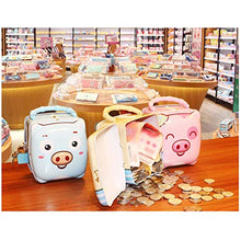 Load image into Gallery viewer, ZNZN Piggy Bank Drop-Proof Piggy Bank with Lock Money Jar Food Grade Tinplate Pig Money Box Money Bank Coin Bank for Boys Kids Girls (Pink) Money Banks (Color : Pink 1PACK)
