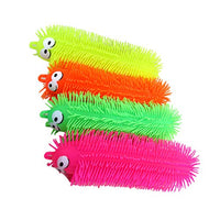 NUOBESTY Flashing Light Up Stretchy Caterpillars, 4pcs Squishy Stress Balls Toy, Anxiety and Stress Relief Toys for Adults Teen Kids(Random Color)