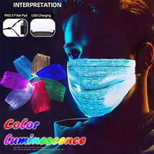 Load image into Gallery viewer, LIKESIDE LED 7 Colorful Glowing Protective Facemsk Nightclub Party Bar Bungee Rechargeable Face Shield Masquerade Costumes Christmas Party Festival Gifts (White)
