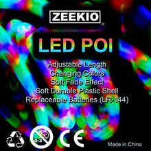 Load image into Gallery viewer, Zeekio Lighted LED Poi - Spinning Flow Toys - Sold in Pairs
