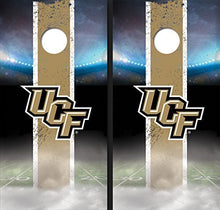 Load image into Gallery viewer, University of Central Florida Field Long Strip Matching Gold Themed Cornhole Boards
