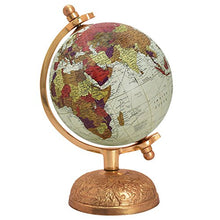 Load image into Gallery viewer, Desktop Rotating Globe Georgraphy World Map Off-White 8&quot; Inches Metal Base Educational Globe Office Table Dcor

