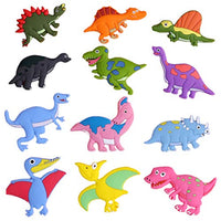 SOLUSTRE 12Pcs Dinosaur Refrigerator Magnet Silicone 3D Cartoon Animal Fridge Magnet for Home Kitchen Kids Early Education Toy (Random Color)
