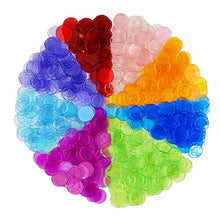Load image into Gallery viewer, Hebayy 500 Transparent 8 Color Clear Bingo Counting Chip Plastic Markers (Each Measures 3/4 inch in Diameter)

