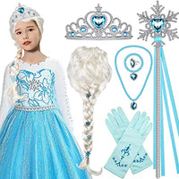 G.C Princess Wig Girls Braid Accessories with Princess Wand Necklace Ring Kids Gift Toy Play Dress Up Jewelry Costume Accessories for Toddler Girls