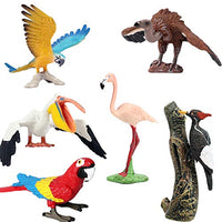Birds Model Scarlet Macaw Vultute Pelican Parrot Flamingo Woodpecker Animal Figure Suitable for Animal Zoo Dinosaur World Scene Plastic Model Decor Collector Toy Gift