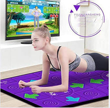 Load image into Gallery viewer, HYLHYL Double Dance Mats, Wired Thickened 15Mm Dance Blanket Fitness Running Dancing Machine Home Non-Slip Luminous Massage Somatosensory TV Game Soft Play Mats for Kids,Purple
