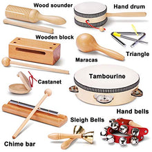 Load image into Gallery viewer, LOOIKOOS Toddler Musical Instruments Natural Wooden Percussion Instruments Toy for Kids Preschool Educational, Musical Toys Set for Boys and Girls with Storage Bag
