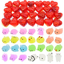Load image into Gallery viewer, JOYIN 28 Packs Valentine Kids Party Favors Set with 28 Glow In The Dark Mochi Squishy Filled Hearts and Valentine Cards for Kids Classroom Exchange, Kawaii Stress Relief Toys for Kids Valentine Celebr

