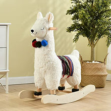 Load image into Gallery viewer, labebe - Baby Rocking Horse Wooden, Plush Stuffed Rocking Animals White, Kid Ride on Toys for 1-3 Years Old, Llama Rocking Horse for Girl&amp;Boy, Toddler/Infant Rocker for Nursery, Kid Riding Toys/Horse
