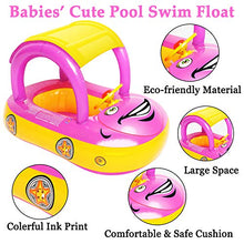Load image into Gallery viewer, iGeeKid Baby Inflatable Pool Float with Canopy, Car Shaped Babies Swim Float Boat with Sunshade Safty Seat for Toddler Infant Swim Ring Pool Spring Floaties Summer Beach Outdoor Play (Pink)
