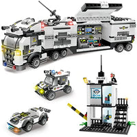 SWAT City Police Building Blocks, Exercise N Play Anti-Terrorism Police Station Car Command Center Station Blocks for Boys Girls Toddlers Construction Toys (858Pcs)