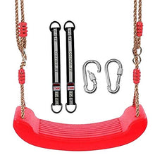 Load image into Gallery viewer, Xinlinke Plastic Swing Seat Set for Kids Children with Tree Hanging Straps Hooks Rope Adjustable Indoor Outdoor Backyard Playground Playset Accessories Red
