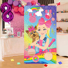 Load image into Gallery viewer, PANTIDE JoJo Toss Games with 4 Bean Bags, JoJo Indoor Outdoor Party Games, JoJo Themed Birthday Party Decoration Supplies, Great Throwing Games Large Banner for Kids and Adults
