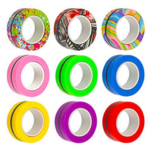 Load image into Gallery viewer, Pushmick 9Pcs Finger Magnetic Ring Fidget Toys, Colorful Finger Rings Toy Great for Training Relieves Reducer Autism Anxiety.
