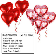 Load image into Gallery viewer, Red Black White Arch Balloon Garland Kit - Giant Red Heart Foil Balloon Red Kiss Balloon kit 12 PCS - Balloon Tying Tool 4 Pieces
