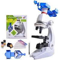Alician Toy Microscope Kit Lab with Phone Holder Science Educational Toy Gift Refined Biological Microscope for Kids Gifts 1200 Times with Mobile Phone Holder Microscope
