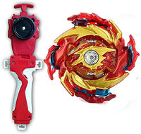 Bey Burst Battling Top Blade Evolution Super King Booster B-174-01 Hyperion Burn Starter Right and Left Turing String Launcher LR Handle Grip Spinning Top Gaming Toy Bey Set Gift for Boys Teens (Red)