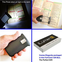 Load image into Gallery viewer, Best Pocket Magnifying Glass by iLumen8-3X Small Magnifier with Lights. Great for Seniors, Kids, Travel. Fits into Purse or Pocket Read Maps, Menu, Jewelry, Coins Hobby Stamps. Lighted Low Vision Aid
