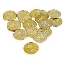 Load image into Gallery viewer, Mozlly Novelty Pirate Gold Plastic Coins - Bulk Fake Money Pretend Toy Tokens for St Patricks Day, Casino or Mardi Gras Themed Parties or Leprechaun Pot of Gold Trap Supplies for Kids (144pc Set)
