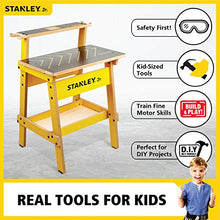 Load image into Gallery viewer, Stanley Jr. Kids Work Bench  Real Wood Craft Kits for Kids  Fun Working Bench for Kids  Kids Workshop Tool Bench  Childrens Play Work Bench  Play Construction Sets for Kids
