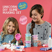 Load image into Gallery viewer, Kicko Slime Making Set Unicorn DIY - 88 Piece Kit with Storage Box - Fluffy, Beads, Glitter, Glue, Glow in The Dark, Color Dyes - for Boys, Girls, Party Favors
