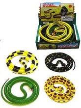 Load image into Gallery viewer, 2 Pieces Bulk Lot of Asstorted Color Plastic Large 55 Inch Fake Rubber Snakes - Novelty Play Reptile Garden Snake
