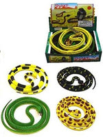 2 Pieces Bulk Lot of Asstorted Color Plastic Large 55 Inch Fake Rubber Snakes - Novelty Play Reptile Garden Snake