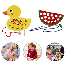 Load image into Gallery viewer, balacoo 2Pcs Wooden Lacing Toy Watermelon Duck Threading Toy Fine Motor Skills Montessori Educational Preschool Learning Activities Toys for Kids Children
