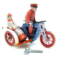 Charmgle Vintage Toys Tin Toy Tin Toys Novelty Props Xmas Gift Party Home Decoration Human Tricycle Wind Up Toy